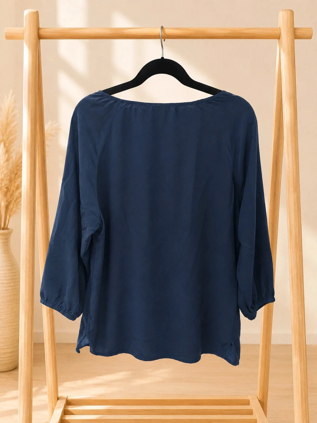 Blusa fluida azul marino WOMAN by Gémo T48 XL mangas 3/4 – photo 2
